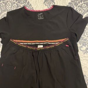 HeartSoul XL Black Scrub Set